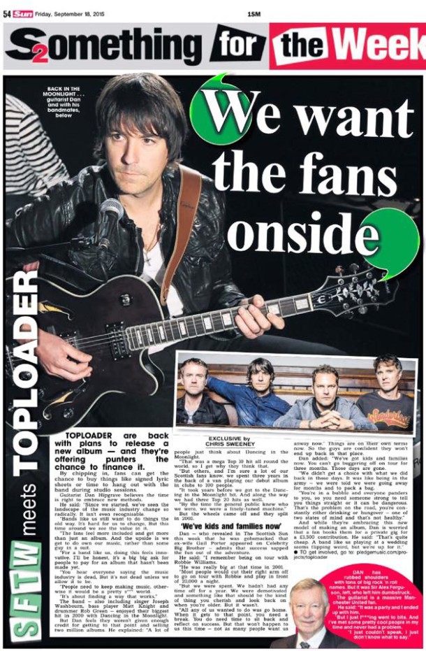 Toploader in the Sun